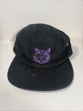Brian McClaskey - Black Five-Panel Hat with Purple Cat Patch